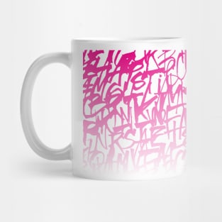 Pop Art Pink Calligraphy Letters Illustration for Street Art and Graffiti Lovers Mug